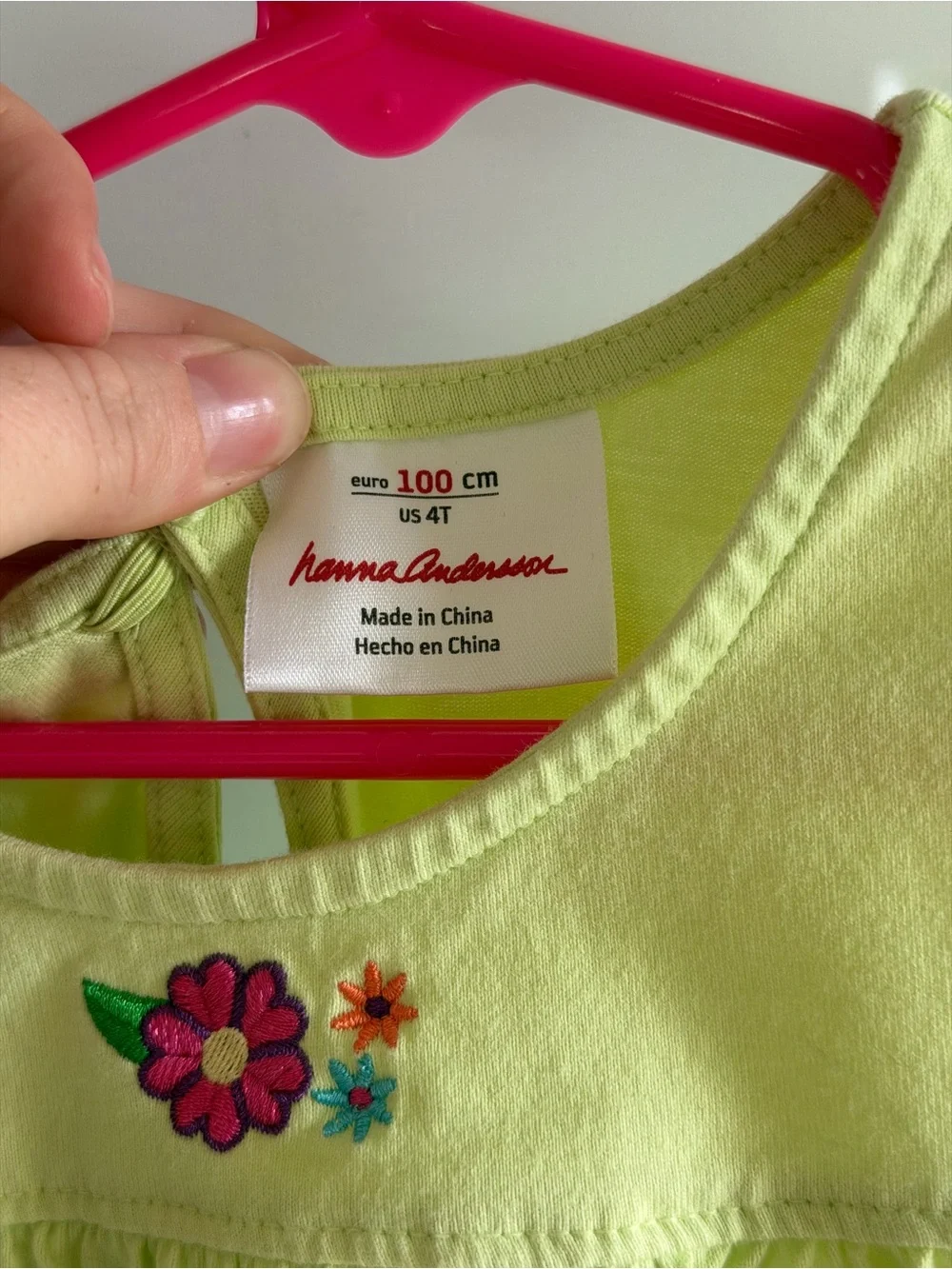 Hanna Andersson floral embroidered twirl dress size 4T